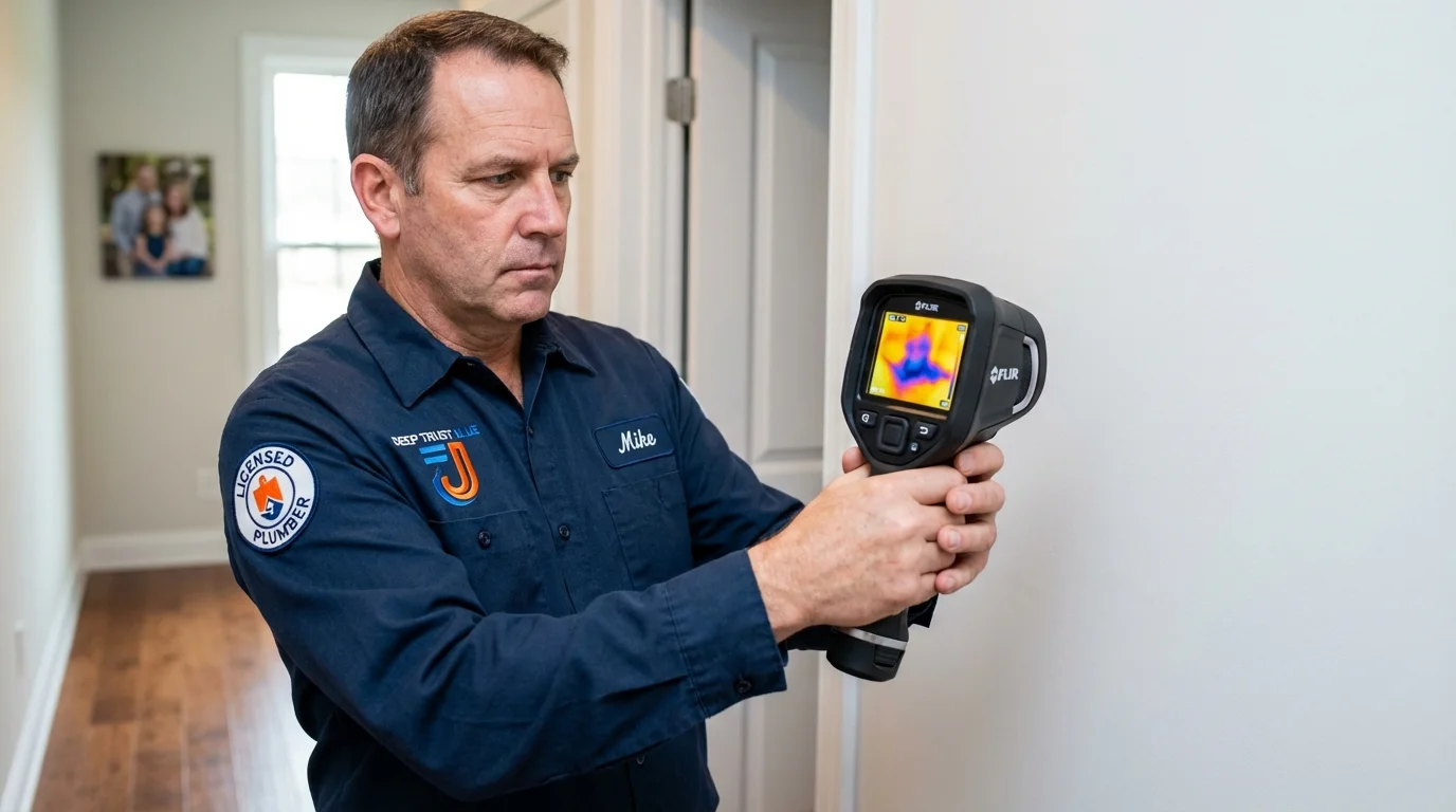 Thermal imaging leak detection by Johns Plumbing LLC in Akron